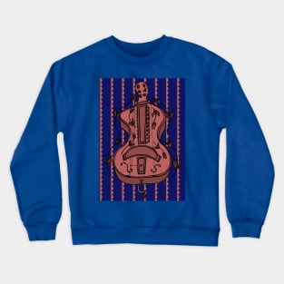 Floral Guitar Bodied Hurdy-Gurdy Crewneck Sweatshirt